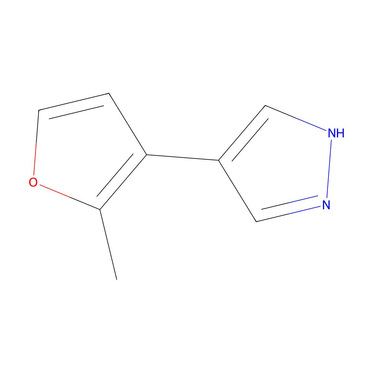 4-(2-methylfuran-3-yl)-1H-pyrazole molecular structure, CAS 1927874-44-9
