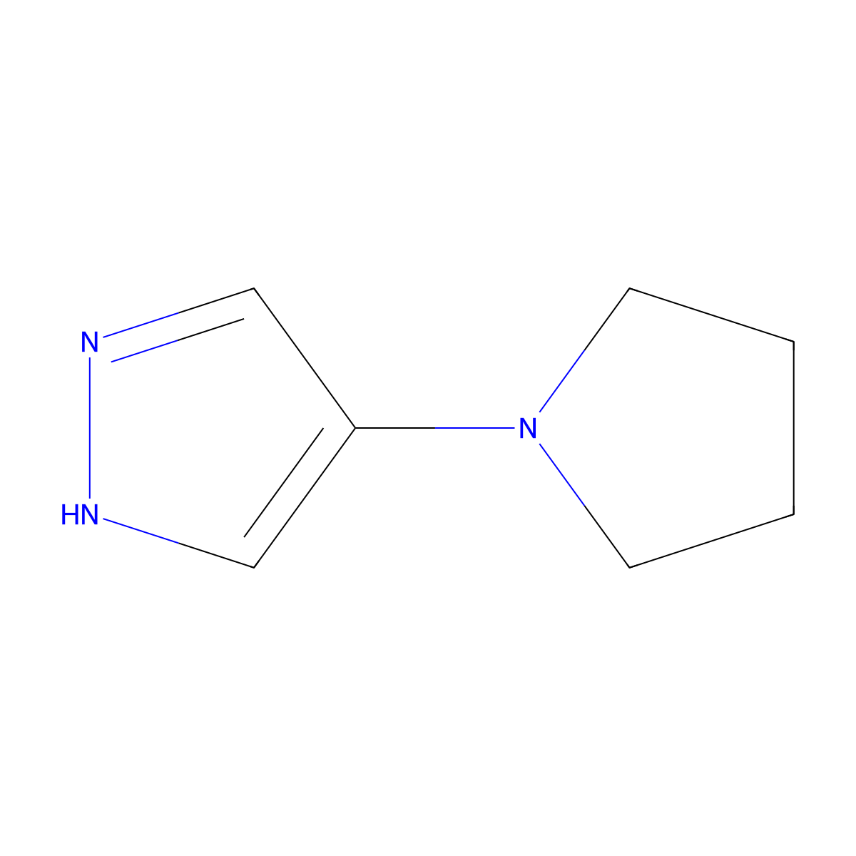 4-(pyrrolidin-1-yl)-1H-pyrazole molecular structure, CAS 1927878-01-0