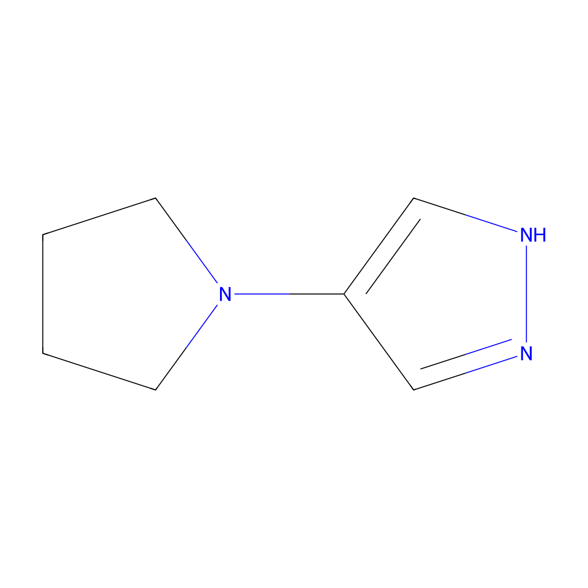 4-(pyrrolidin-1-yl)-1H-pyrazole molecular structure, CAS 1927878-01-0