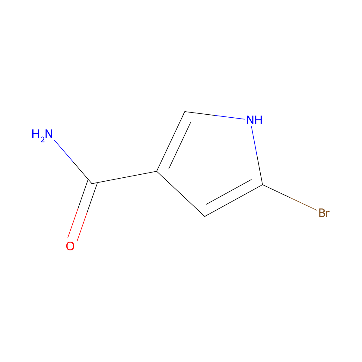 5-bromo-1H-pyrrole-3-carboxamide molecular structure, CAS 1927879-23-9