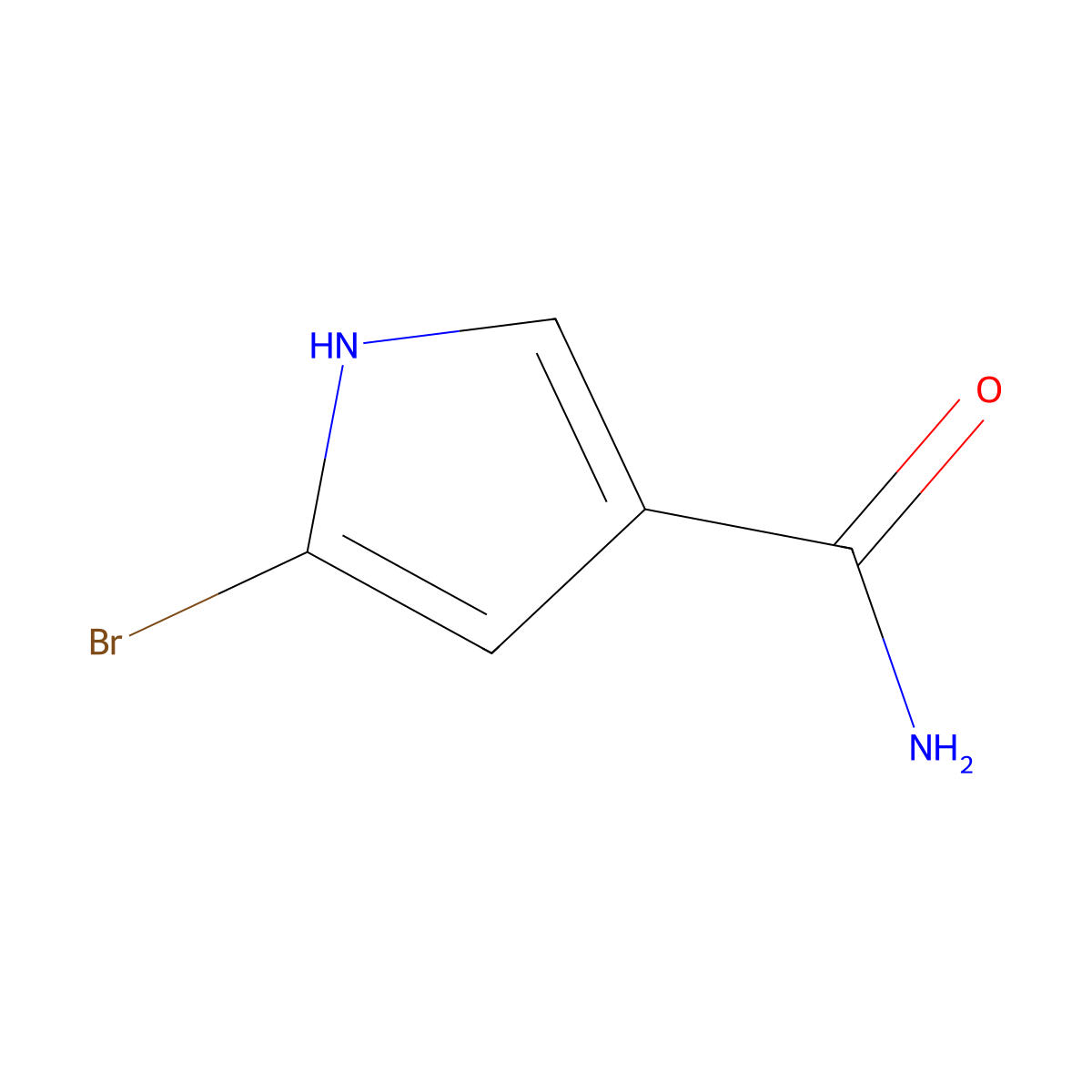 5-bromo-1H-pyrrole-3-carboxamide molecular structure, CAS 1927879-23-9