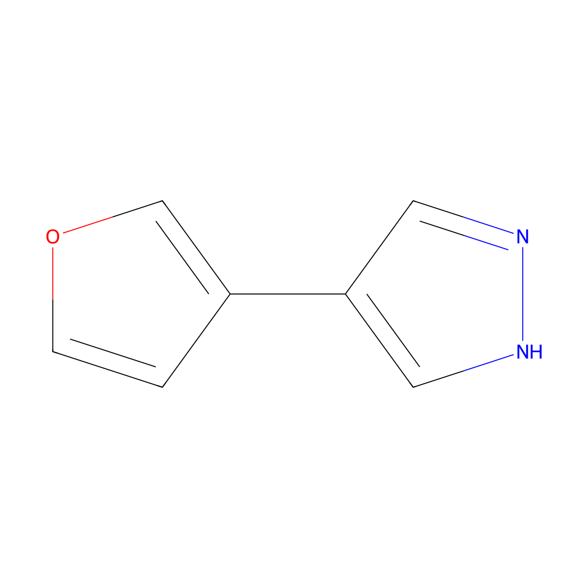 4-(furan-3-yl)-1H-pyrazole molecular structure, CAS 1927879-27-3
