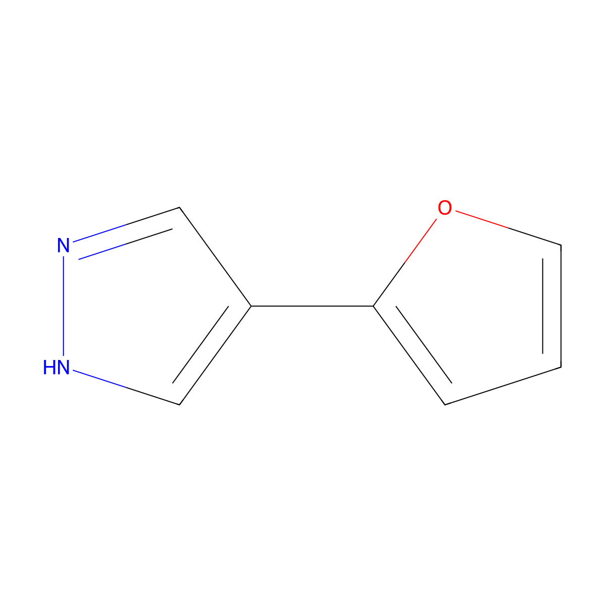 4-(furan-2-yl)-1H-pyrazole molecular structure, CAS 1927879-28-4