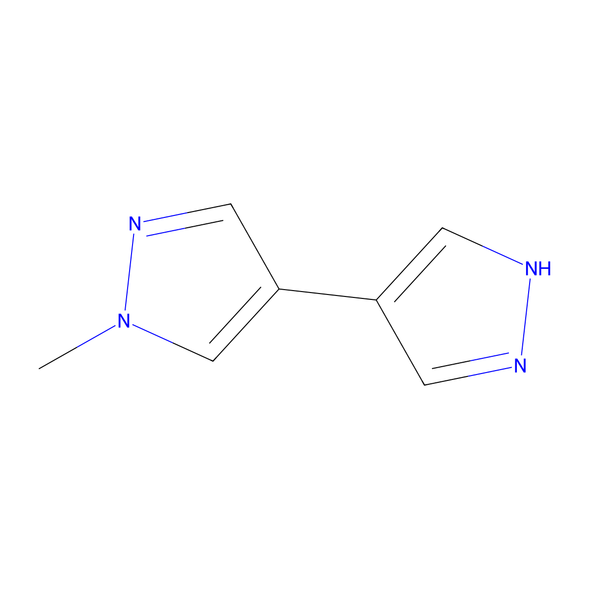 1-methyl-4-(1H-pyrazol-4-yl)-1H-pyrazole molecular structure, CAS 1927879-38-6