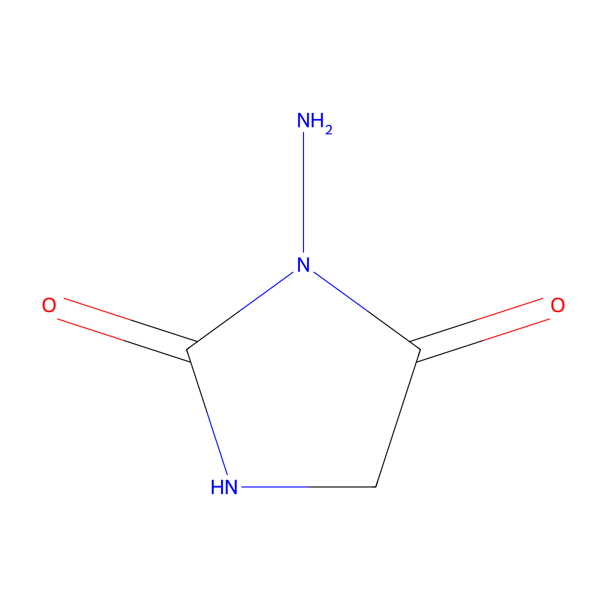 3-Aminoimidazolidine-2,4-dione molecular structure, CAS 19279-78-8