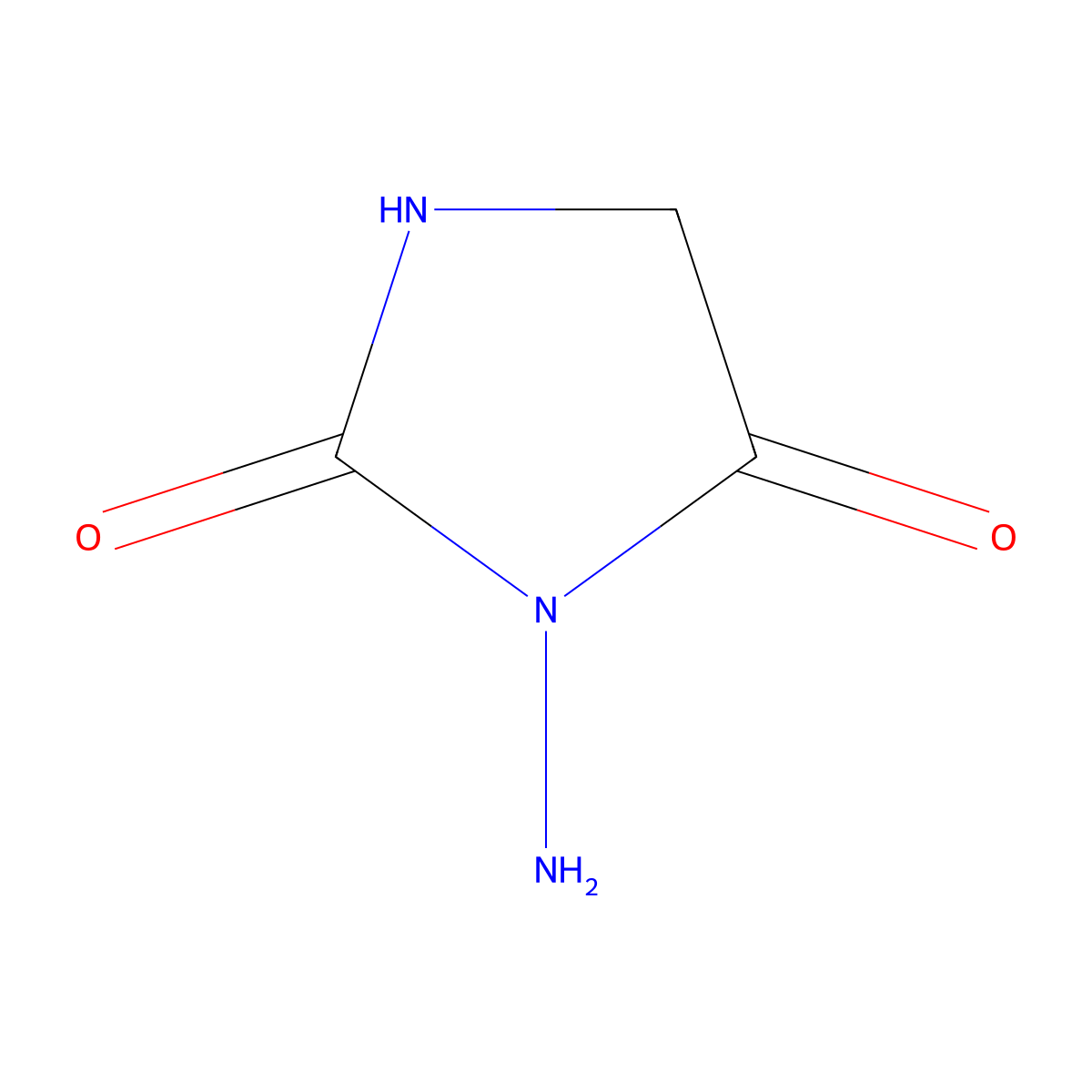 3-Aminoimidazolidine-2,4-dione molecular structure, CAS 19279-78-8