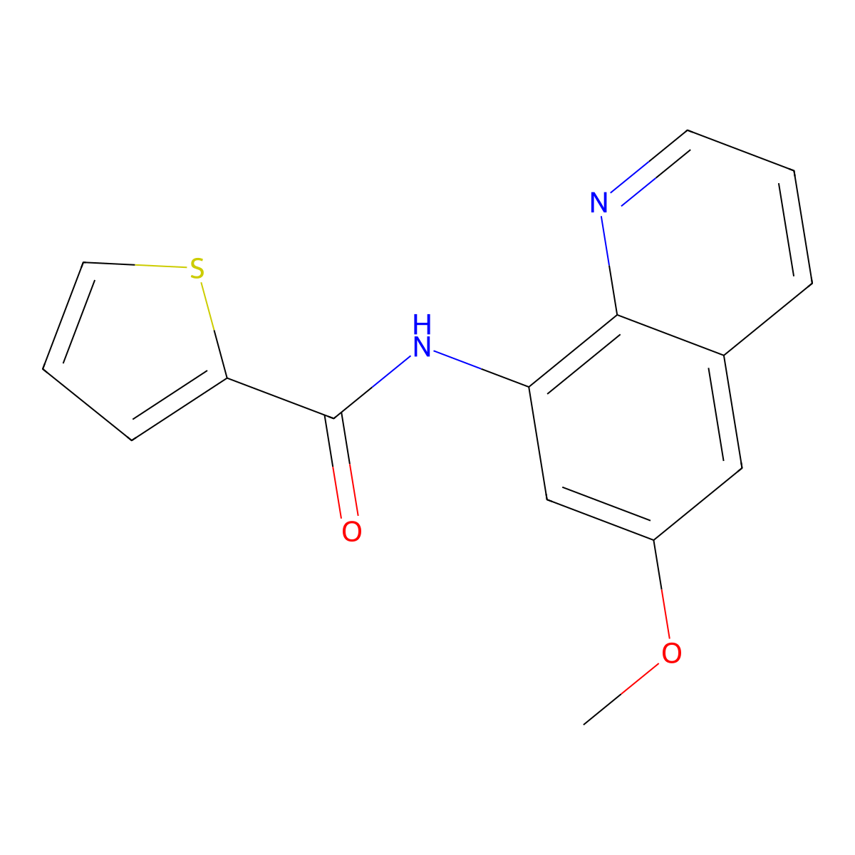 N-(6-methoxyquinolin-8-yl)thiophene-2-carboxamide molecular structure, CAS 19279-92-6