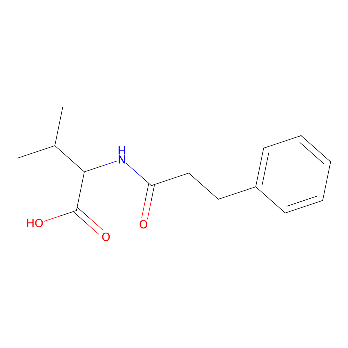 3-Methyl-2-(3-phenylpropanamido)butanoic acid molecular structure, CAS 1927902-07-5