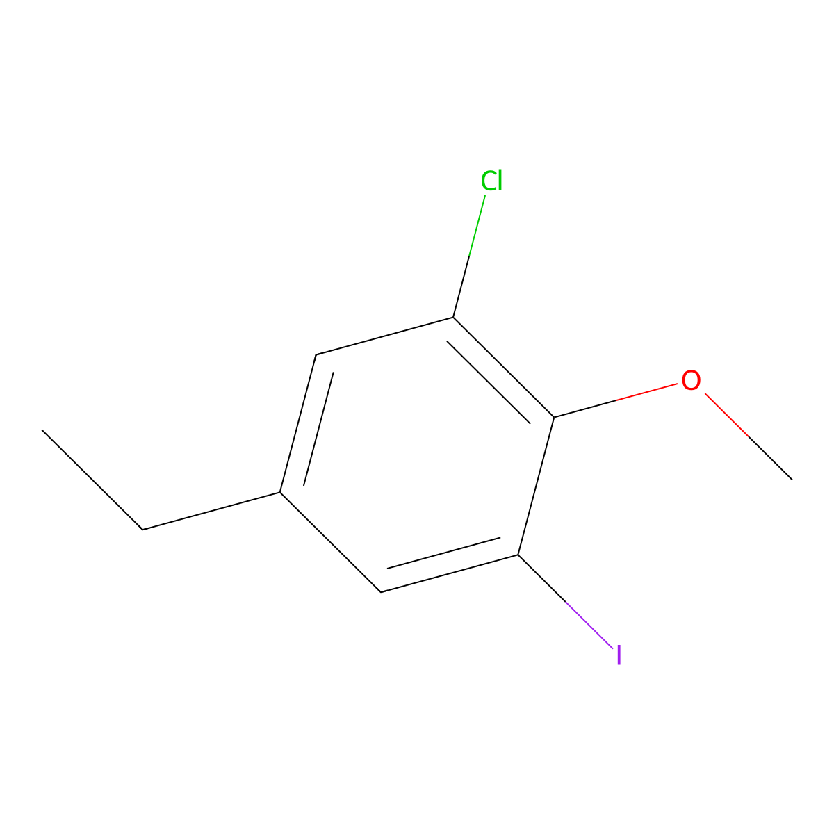 1-Chloro-5-ethyl-3-iodo-2-methoxybenzene molecular structure, CAS 1927911-56-5