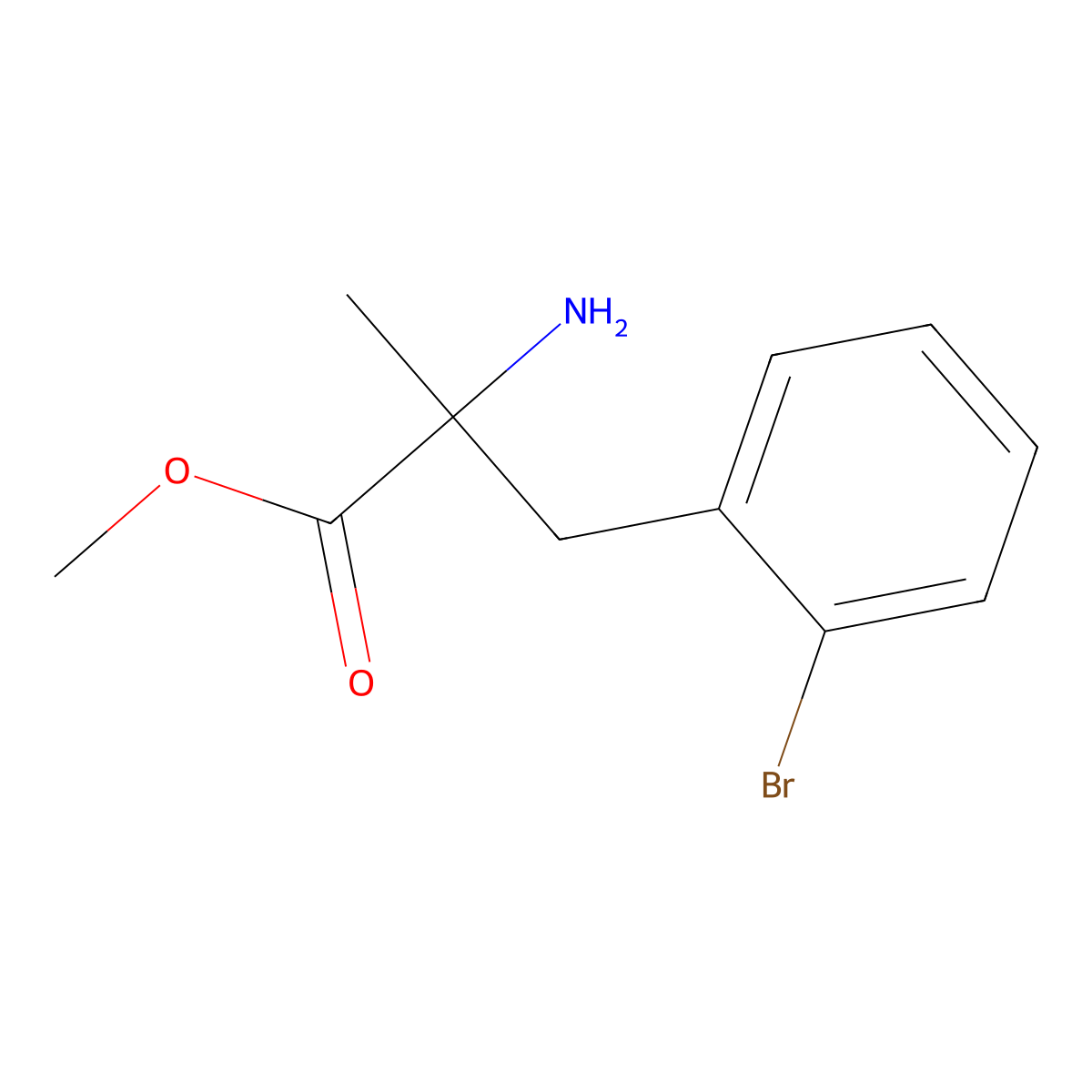 Methyl 2-amino-3-(2-bromophenyl)-2-methylpropanoate molecular structure, CAS 1927926-83-7