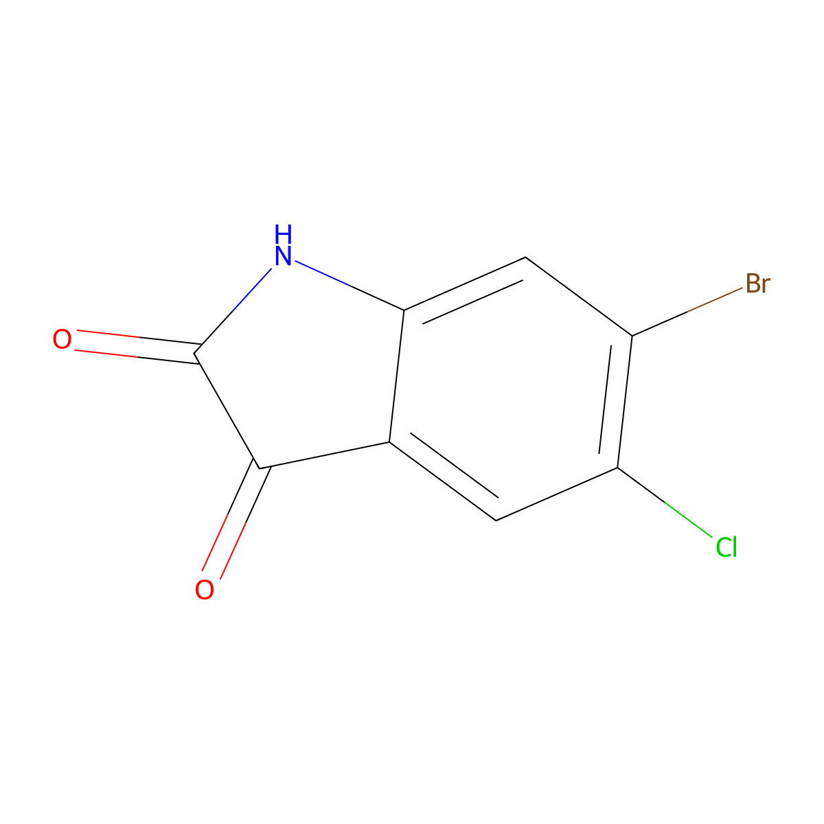 6-Bromo-5-chloroindoline-2,3-dione molecular structure, CAS 192799-05-6