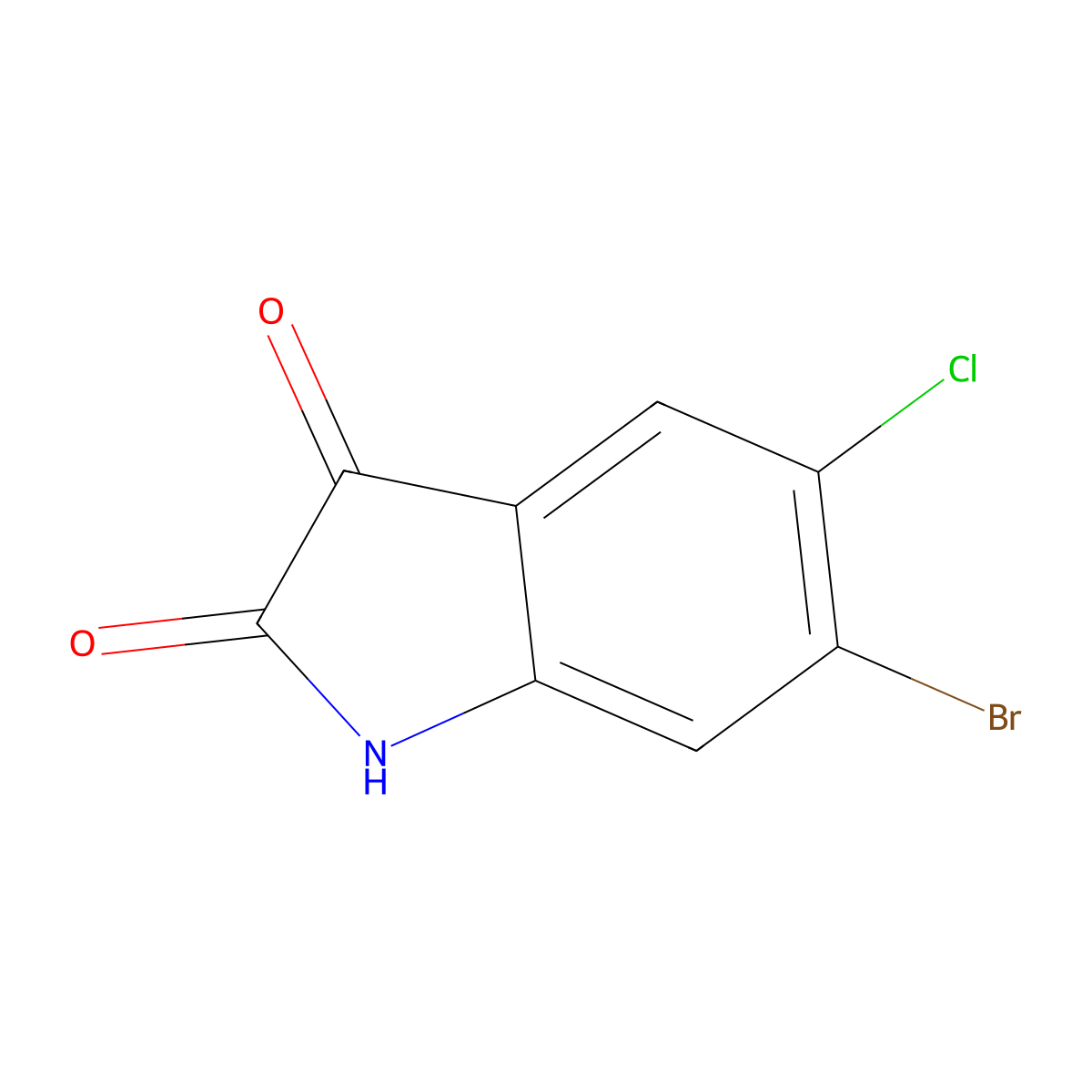 6-Bromo-5-chloroindoline-2,3-dione molecular structure, CAS 192799-05-6