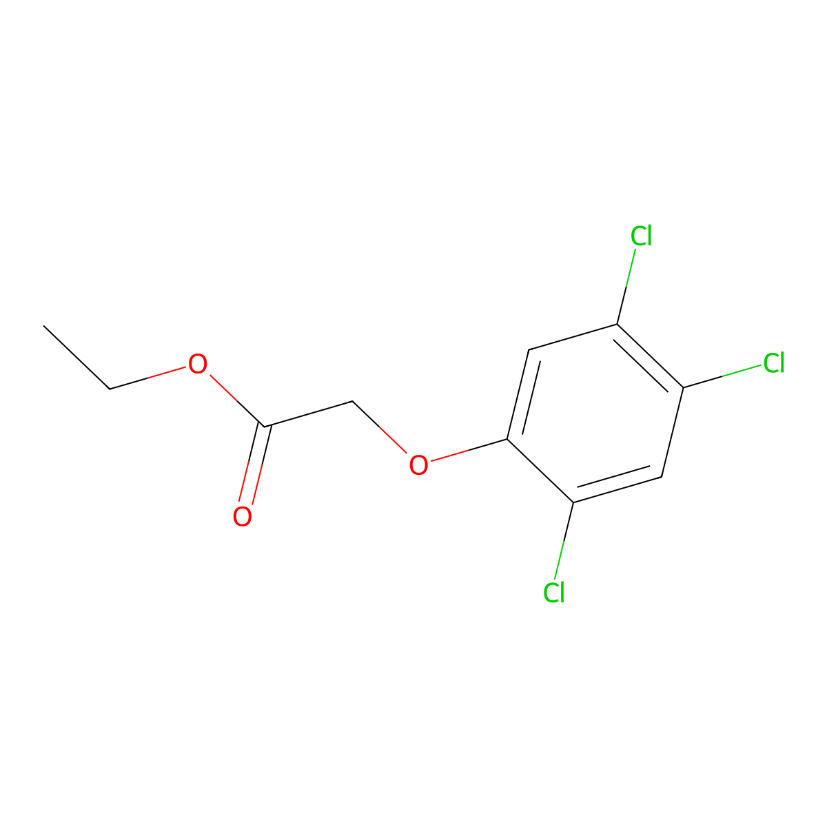 Ethyl 2,4,5-trichlorophenoxyacetate molecular structure, CAS 1928-39-8