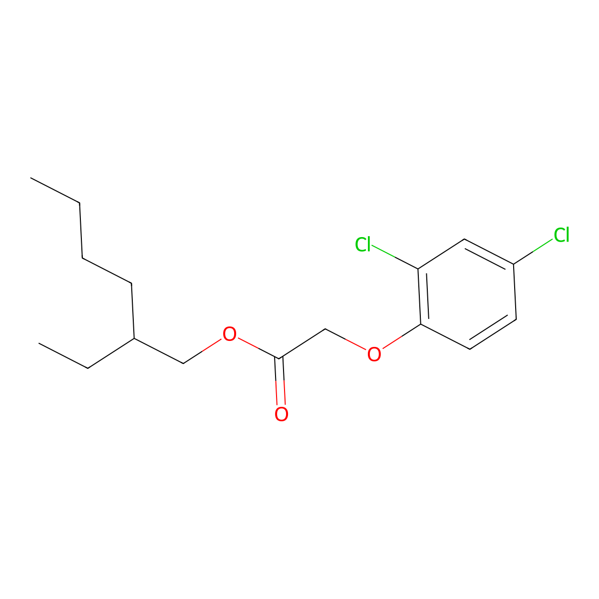2-Ethylhexyl (2,4-dichlorophenoxy)acetate molecular structure, CAS 1928-43-4