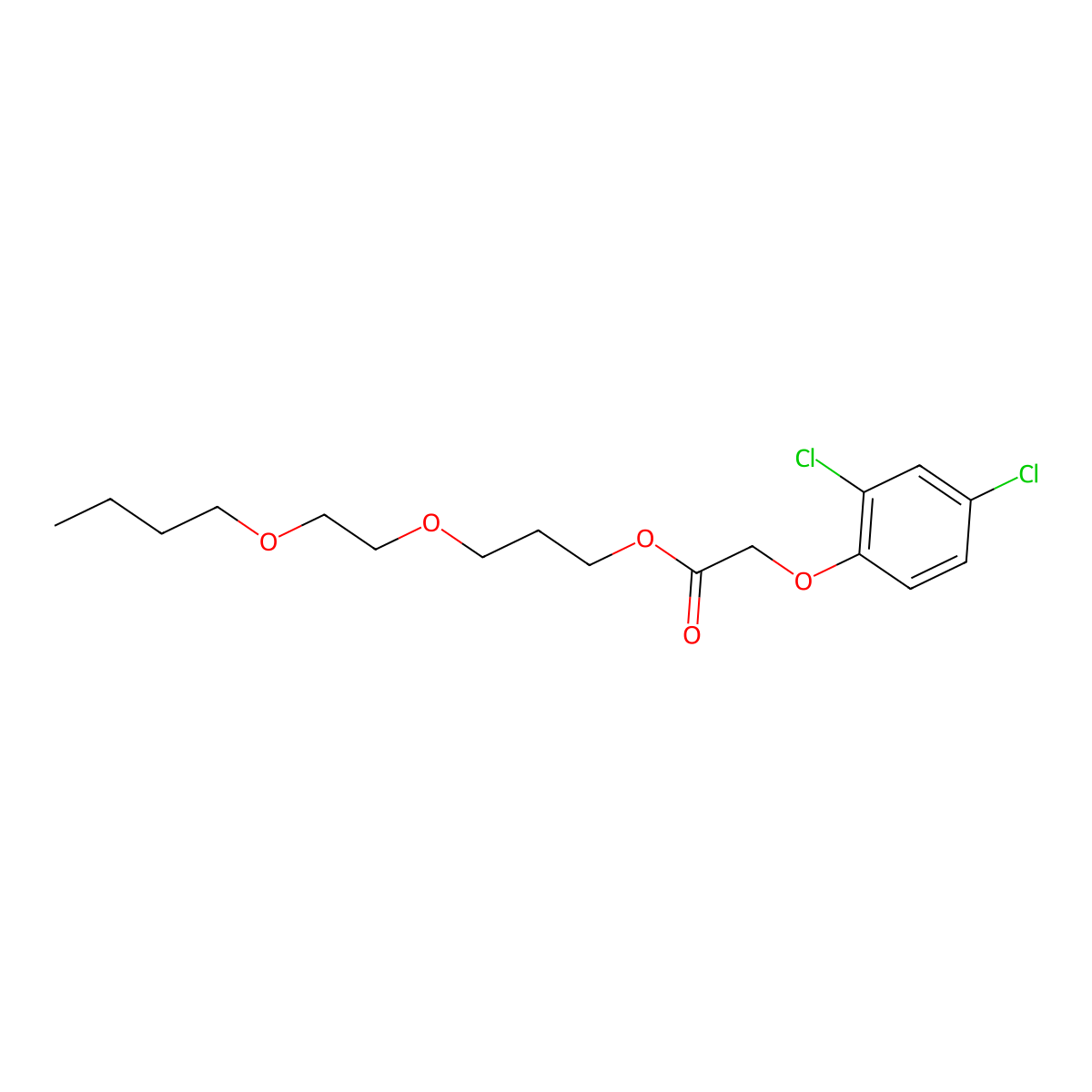 Acetic acid, (2,4-dichlorophenoxy)-, 3-(2-butoxyethoxy)propyl ester molecular structure, CAS 1928-57-0