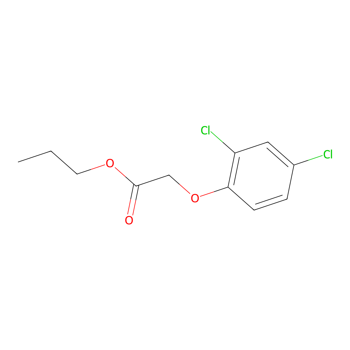 Propyl 2,4-dichlorophenoxyacetate molecular structure, CAS 1928-61-6