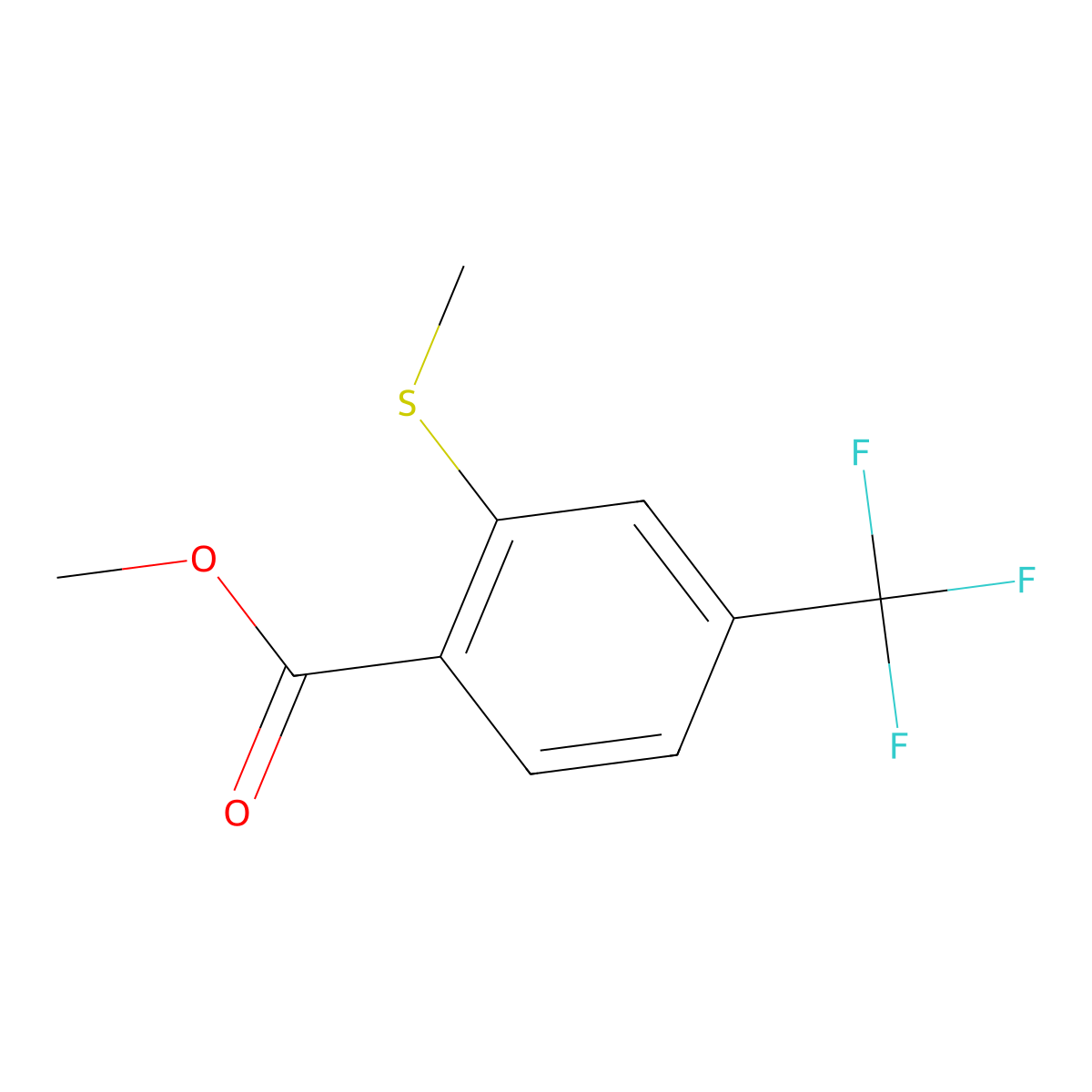 Methyl 2-(methylthio)-4-(trifluoromethyl)benzoate molecular structure, CAS 192805-69-9