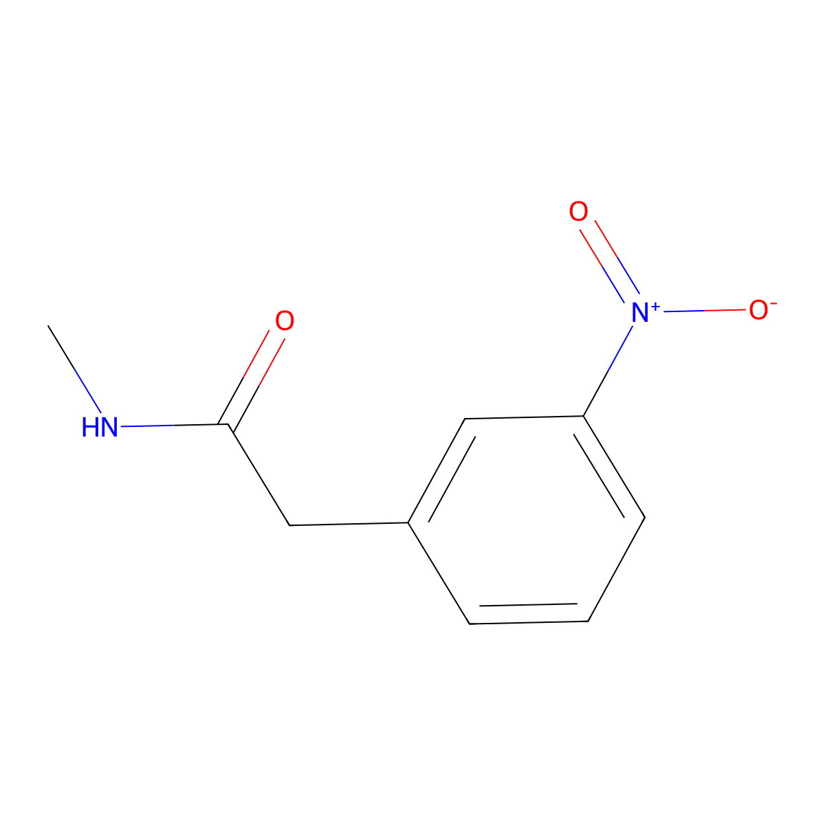 N-methyl-2-(3-nitrophenyl)acetamide molecular structure, CAS 19281-10-8