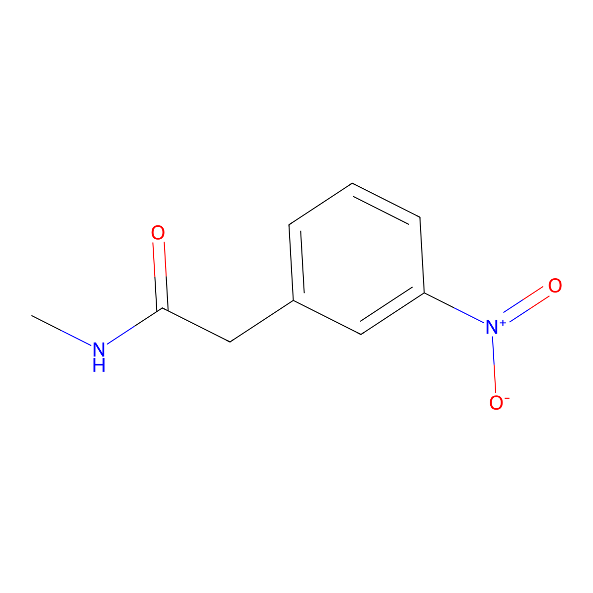 N-methyl-2-(3-nitrophenyl)acetamide molecular structure, CAS 19281-10-8