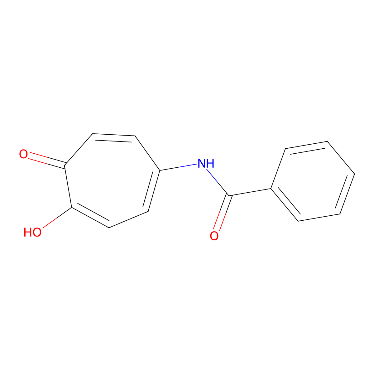 5-Benzamido-2-hydroxy-2,4,6-cycloheptatrien-1-one molecular structure, CAS 19281-37-9