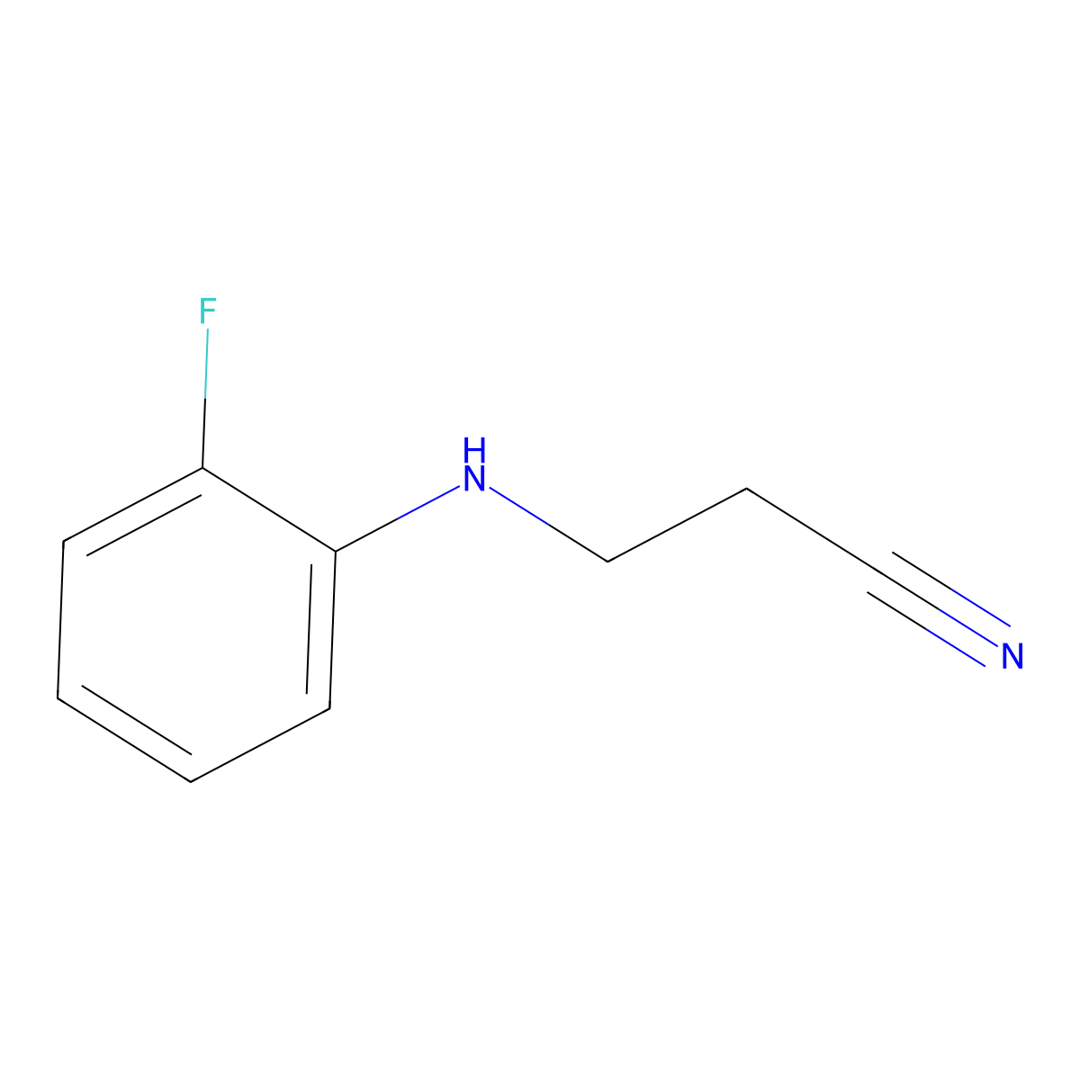 3-[(2-Fluorophenyl)amino]propanenitrile molecular structure, CAS 192811-51-1