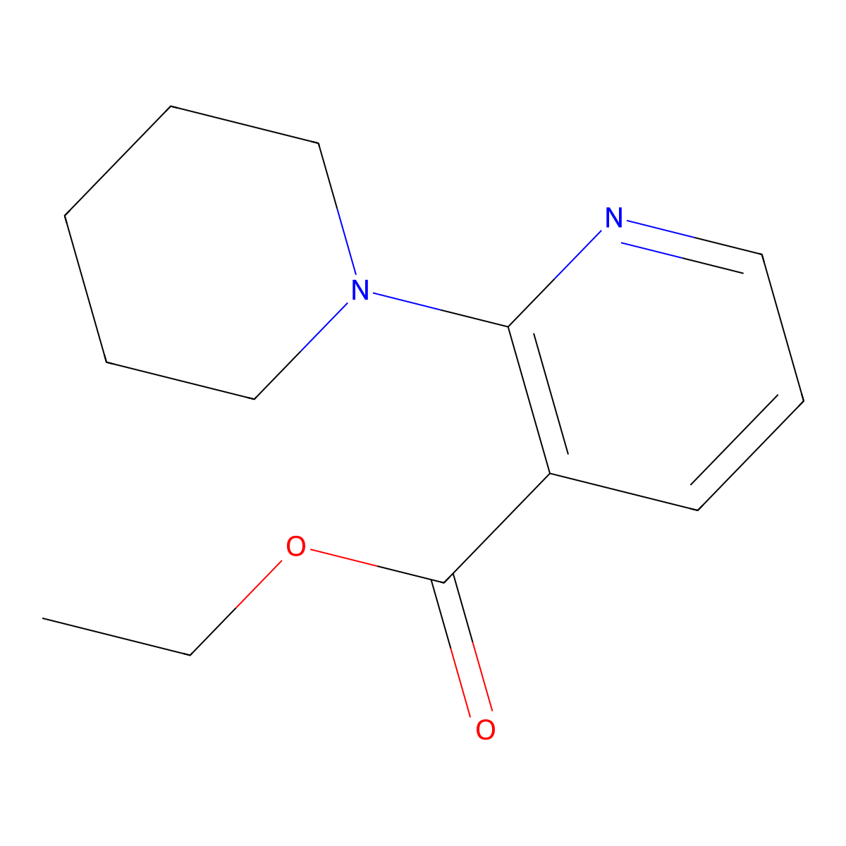 Ethyl 2-(piperidin-1-yl)nicotinate molecular structure, CAS 192817-83-7