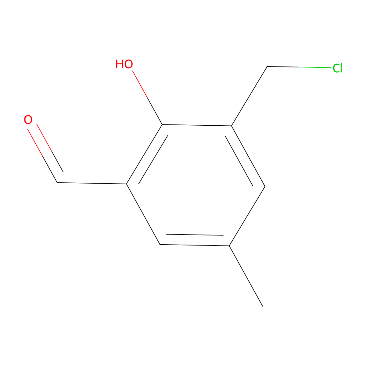 3-(Chloromethyl)-2-hydroxy-5-methylbenzaldehyde molecular structure, CAS 192819-68-4