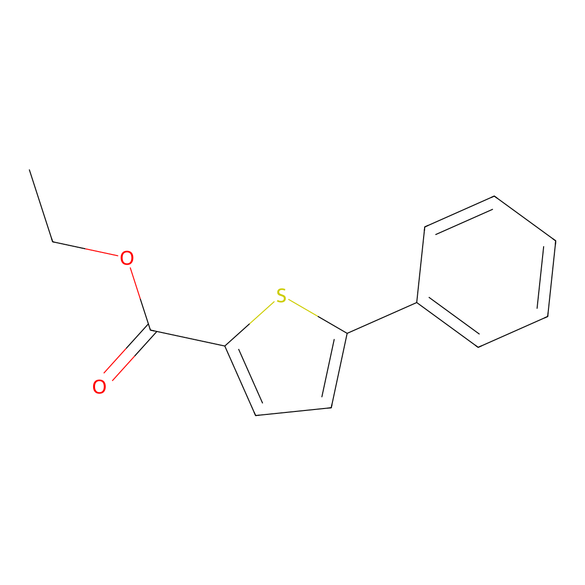 Ethyl 5-phenylthiophene-2-carboxylate molecular structure, CAS 19282-39-4