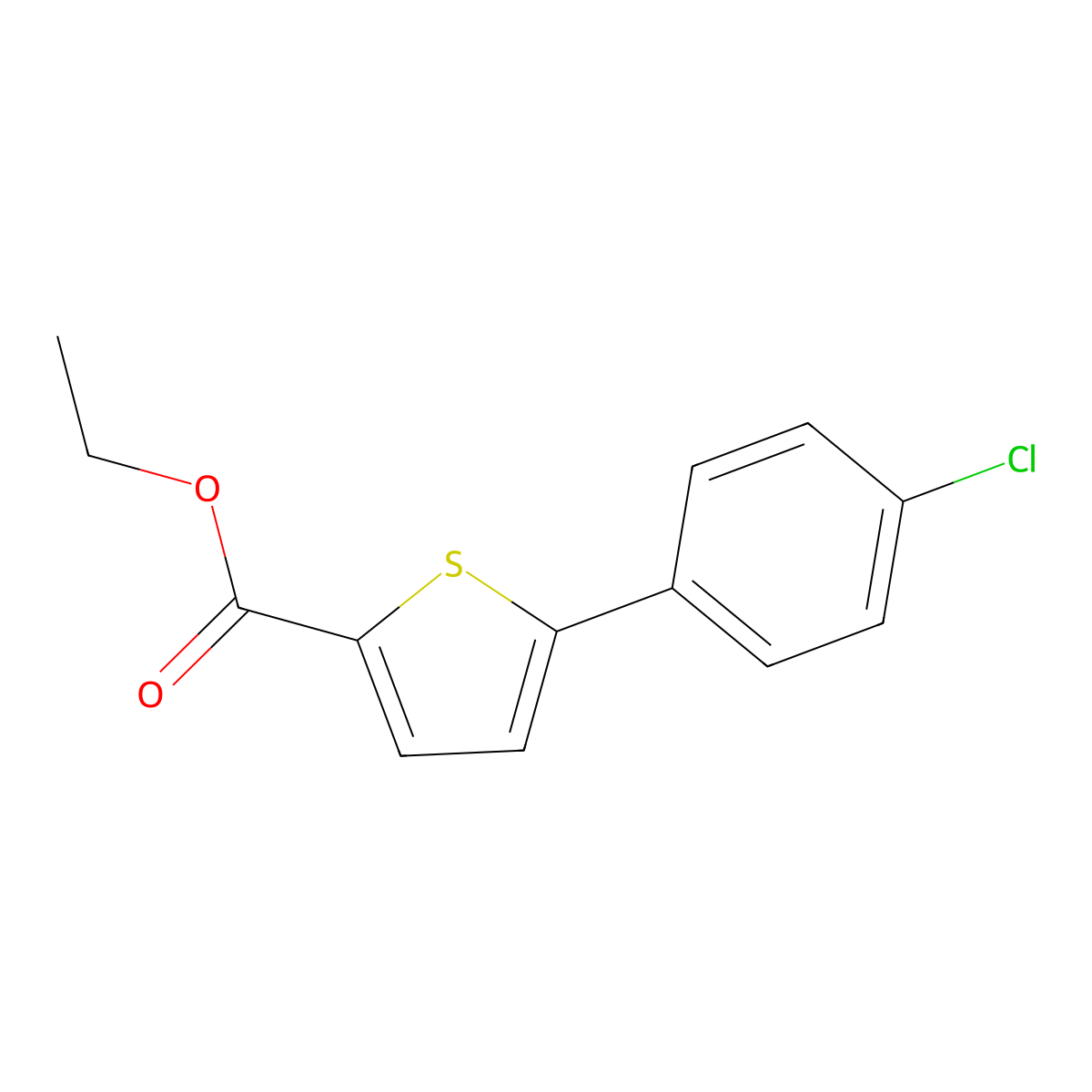 Ethyl 5-(4-chlorophenyl)thiophene-2-carboxylate molecular structure, CAS 19282-40-7