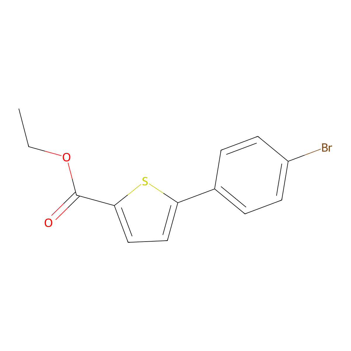 Ethyl 5-(4-bromophenyl)thiophene-2-carboxylate molecular structure, CAS 19282-41-8