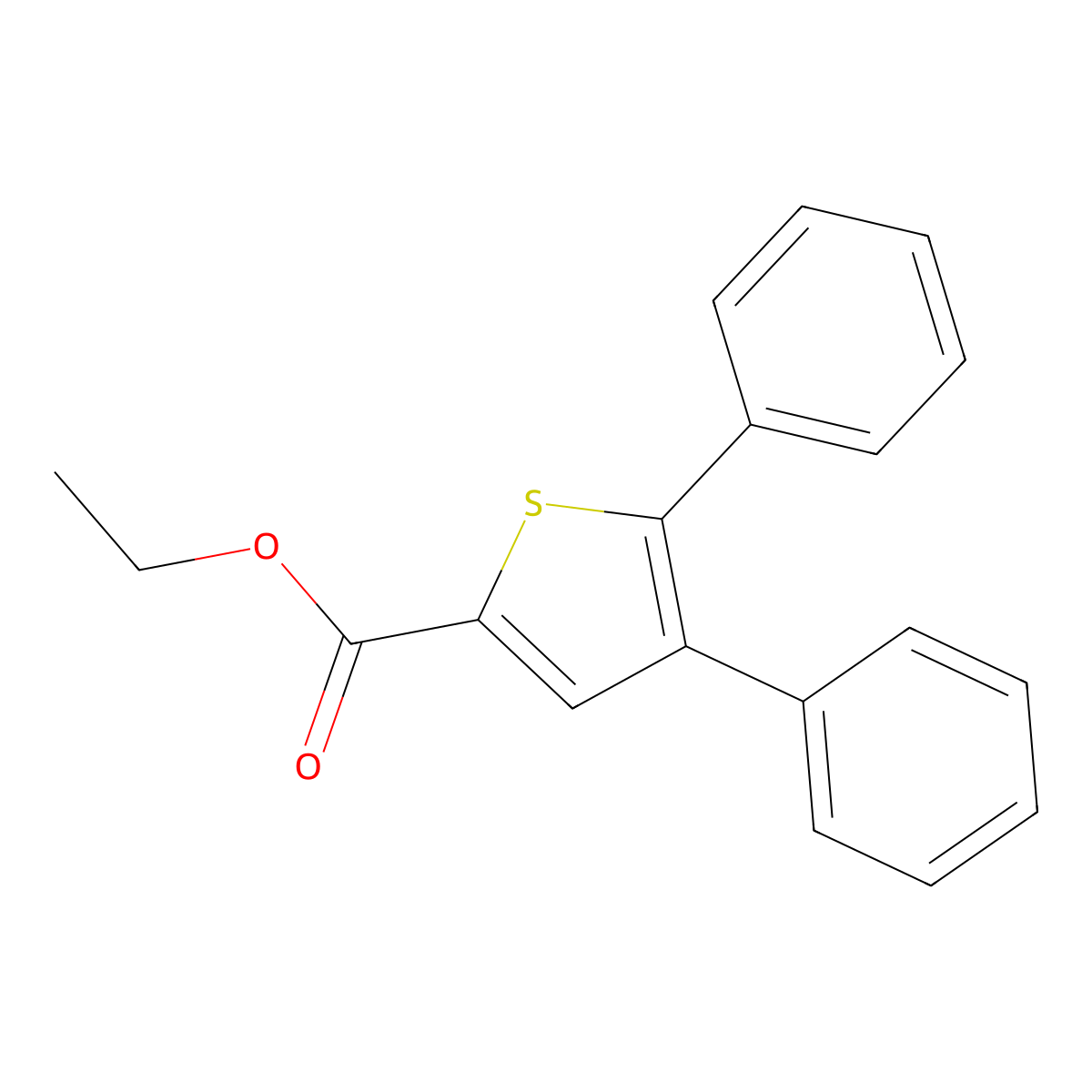 Ethyl 4,5-diphenylthiophene-2-carboxylate molecular structure, CAS 19282-43-0