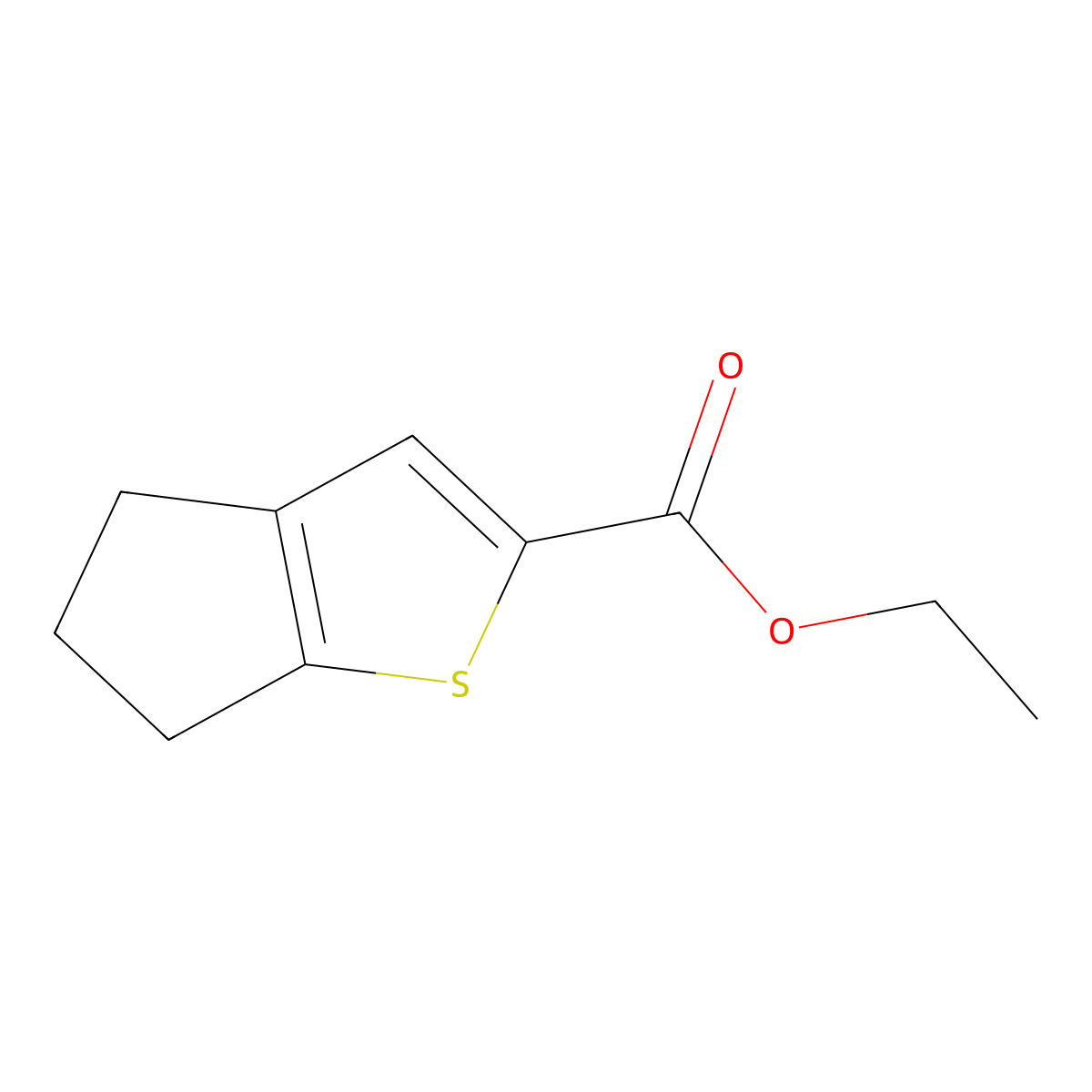 ethyl 5,6-dihydro-4H-cyclopenta[b]thiophene-2-carboxylate molecular structure, CAS 19282-44-1