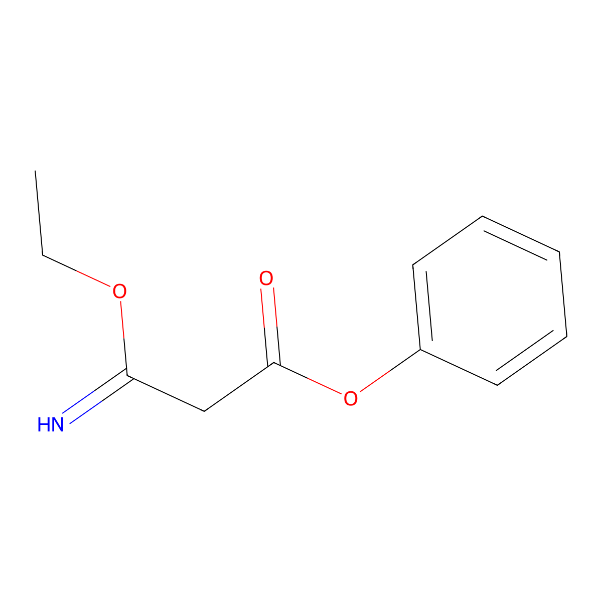 Phenyl 3-ethoxy-3-iminopropionate molecular structure, CAS 19282-87-2