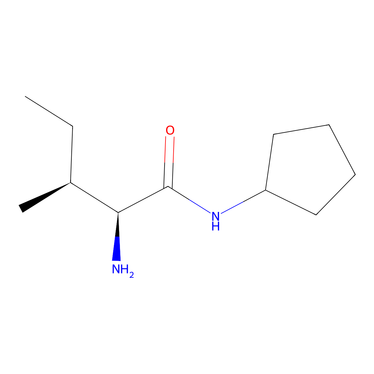 (2S,3S)-2-amino-N-cyclopentyl-3-methylpentanamide molecular structure, CAS 192821-37-7
