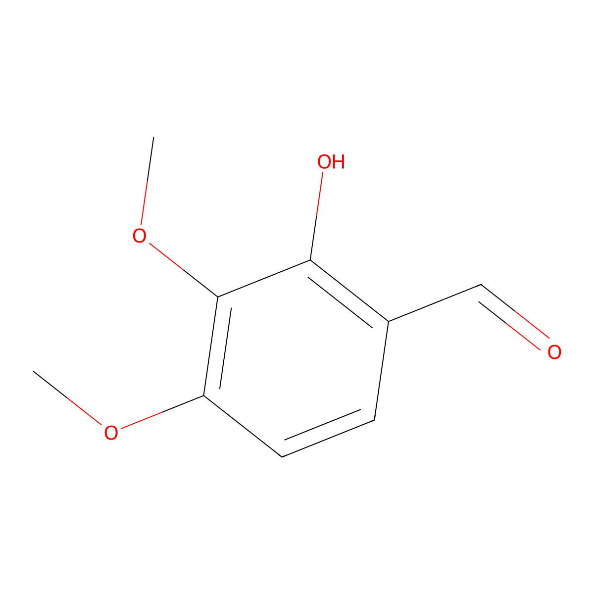 3,4-Dimethoxysalicylaldehyde molecular structure, CAS 19283-70-6