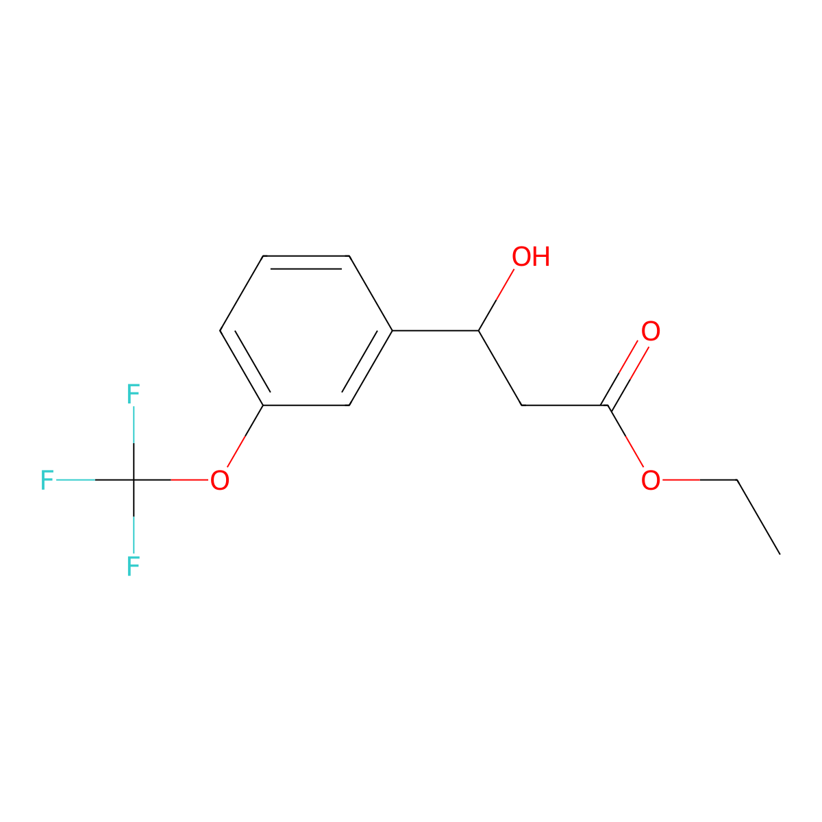 Ethyl 3-hydroxy-3-(3-(trifluoromethoxy)phenyl)propanoate molecular structure, CAS 1928372-59-1