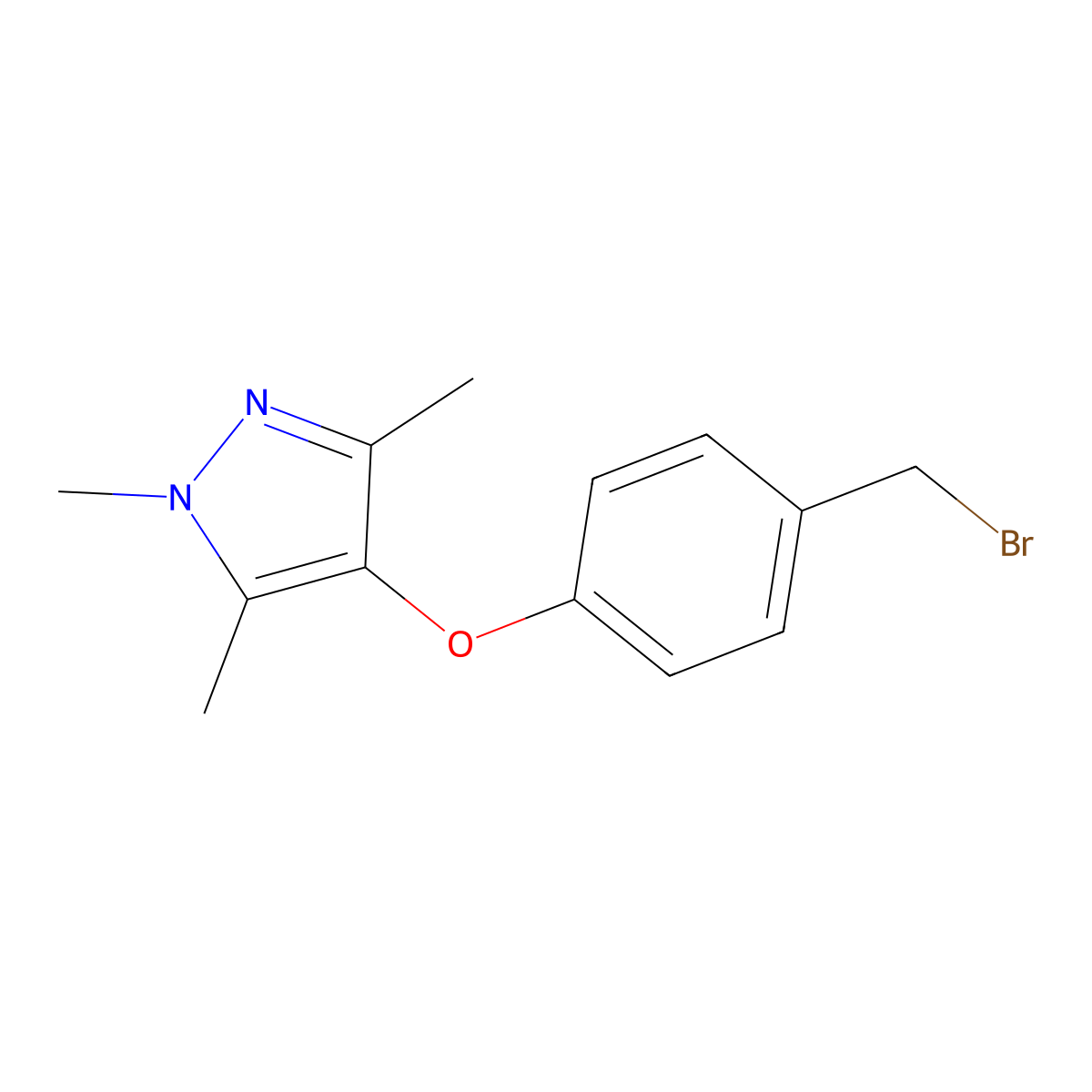 4-[4-(bromomethyl)phenoxy]-1,3,5-trimethyl-1H-pyrazole molecular structure, CAS 1928391-64-3