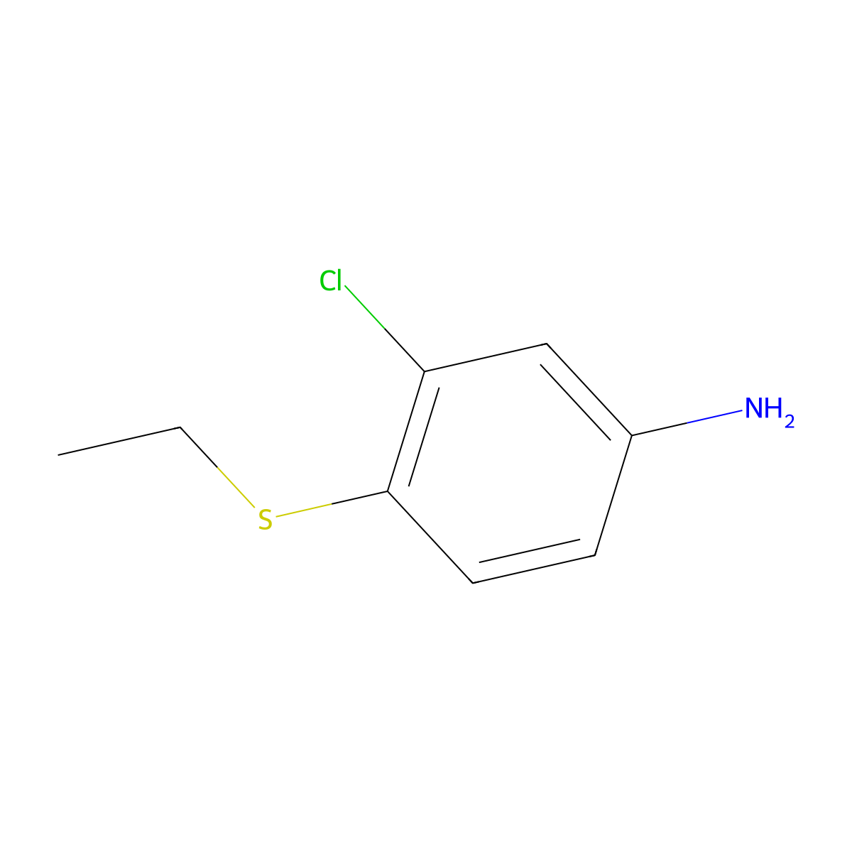 3-Chloro-4-(ethylsulfanyl)aniline molecular structure, CAS 19284-90-3
