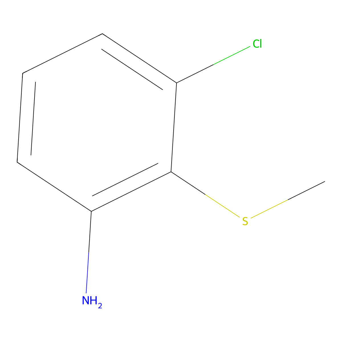 3-Chloro-2-(methylsulfanyl)aniline molecular structure, CAS 19284-91-4