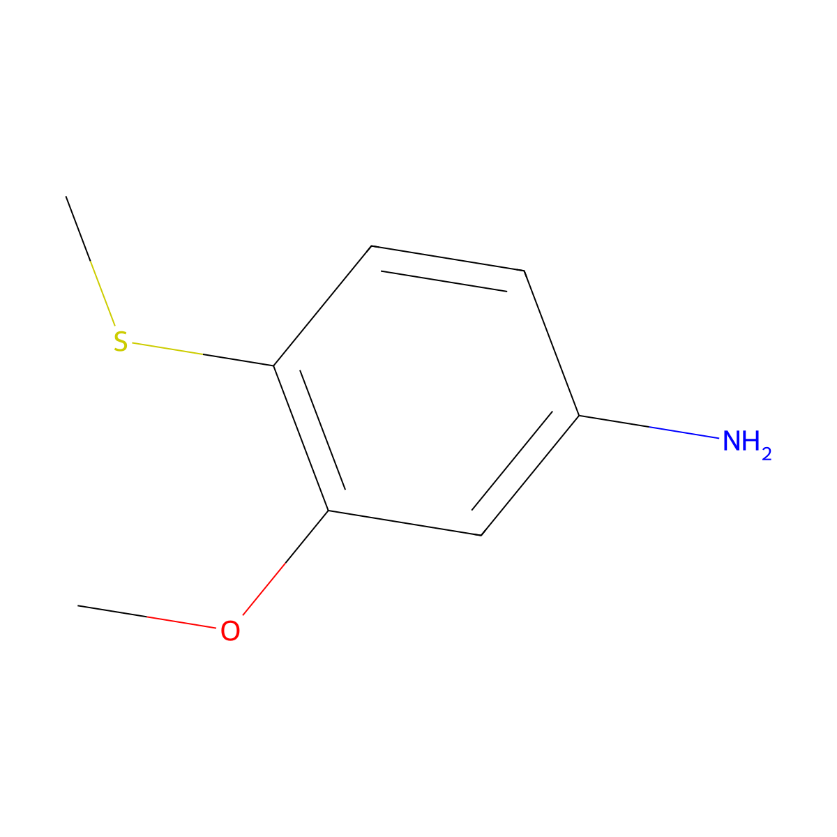 3-Methoxy-4-(methylsulfanyl)aniline molecular structure, CAS 19284-92-5