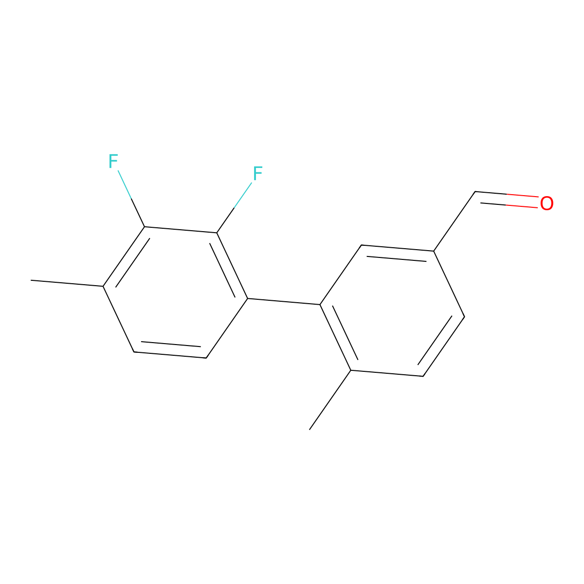 2',3'-Difluoro-4',6-dimethyl[1,1'-biphenyl]-3-carboxaldehyde molecular structure, CAS 1928550-03-1