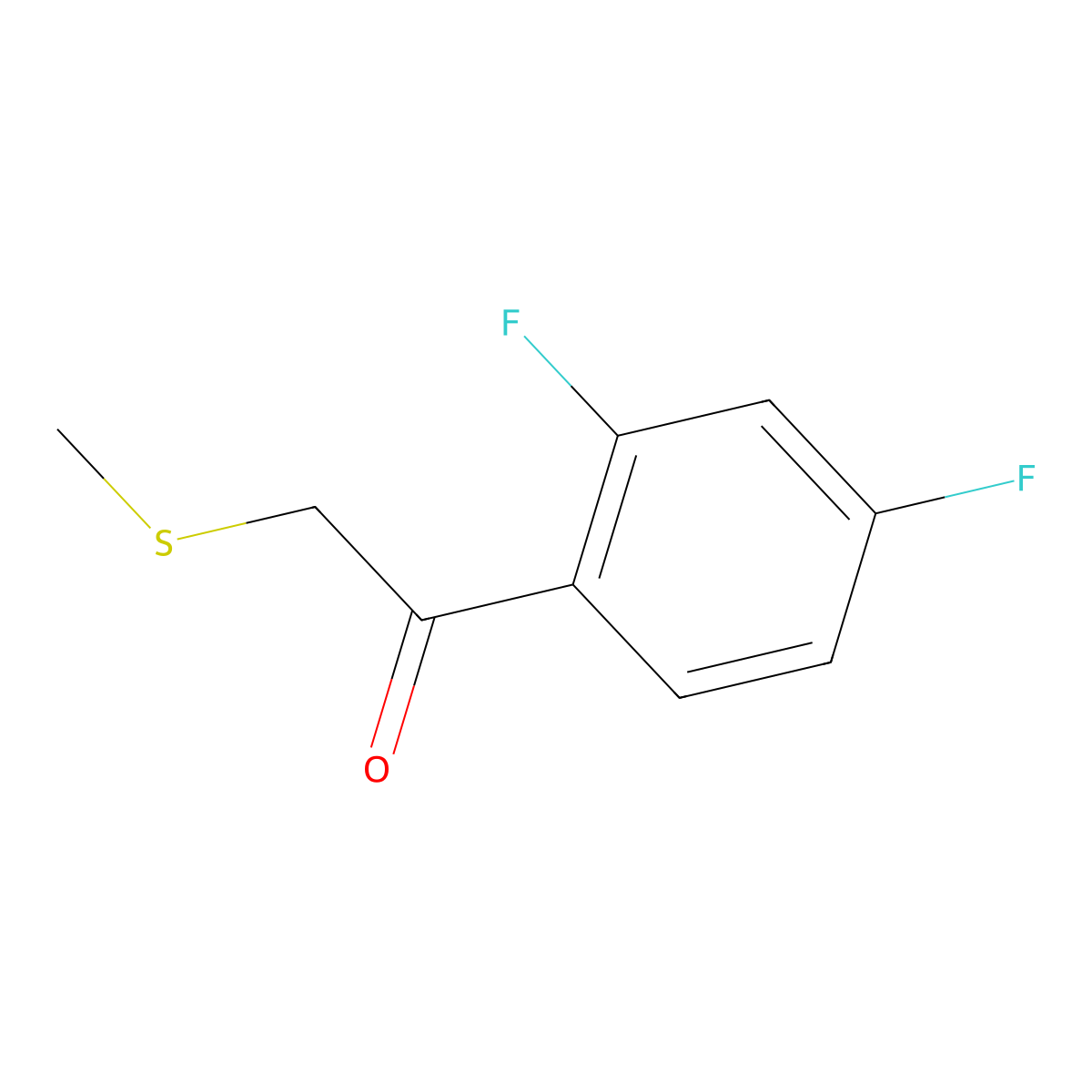 1-(2,4-Difluorophenyl)-2-(methylsulfanyl)ethan-1-one molecular structure, CAS 192862-10-5