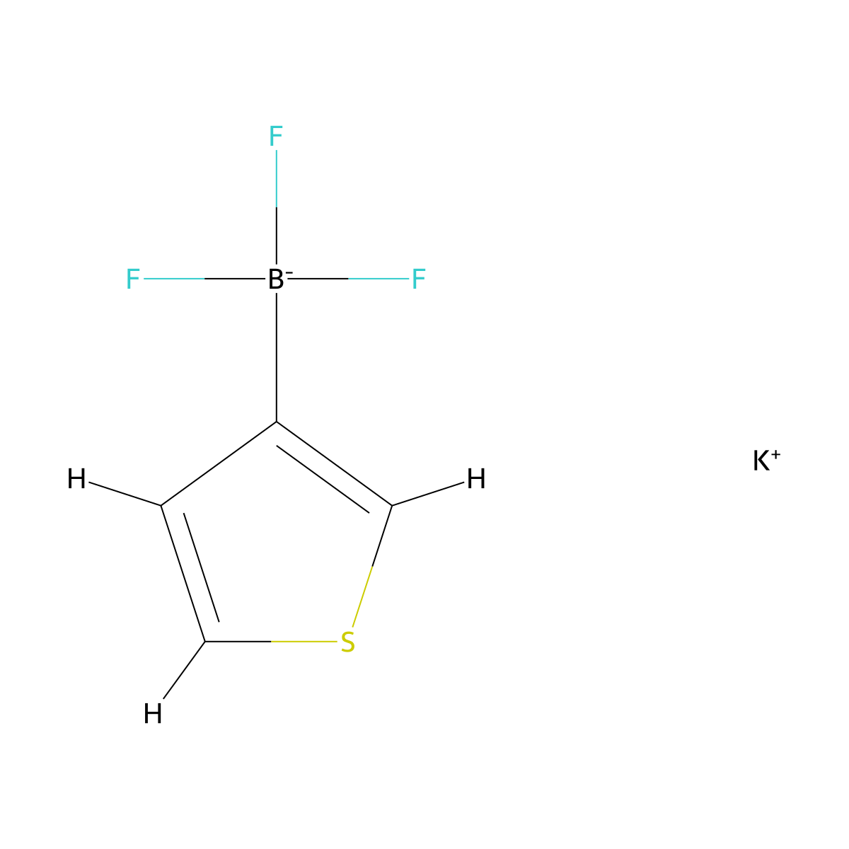 potassium trifluoro(thiophen-3-yl)boranuide molecular structure, CAS 192863-37-9