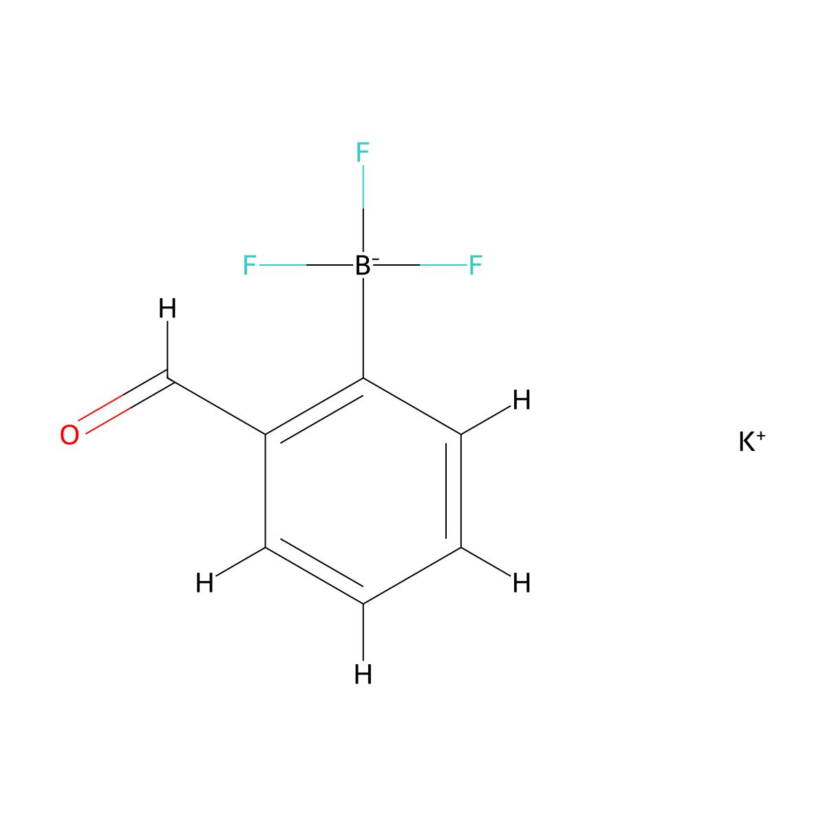 potassium trifluoro-(2-formylphenyl)boranuide molecular structure, CAS 192863-39-1