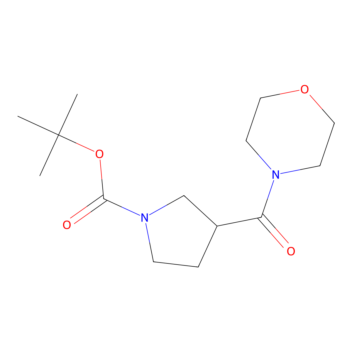 Tert-butyl 3-(morpholine-4-carbonyl)pyrrolidine-1-carboxylate molecular structure, CAS 192869-53-7