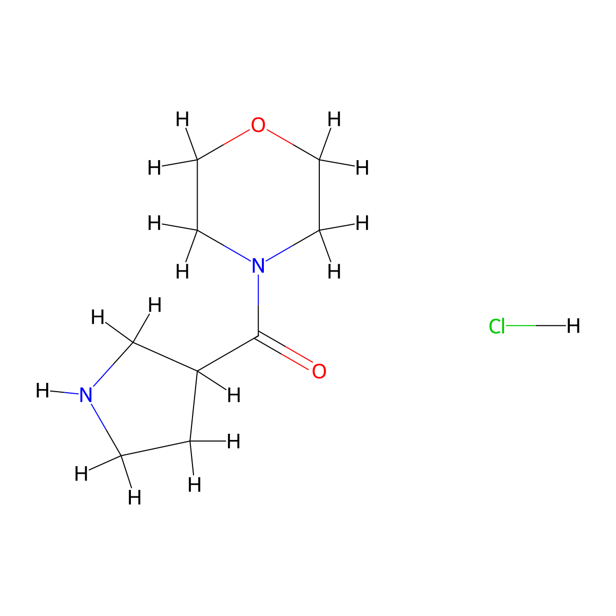 4-(3-Pyrrolidinylcarbonyl)-morpholine HCl molecular structure, CAS 192869-54-8