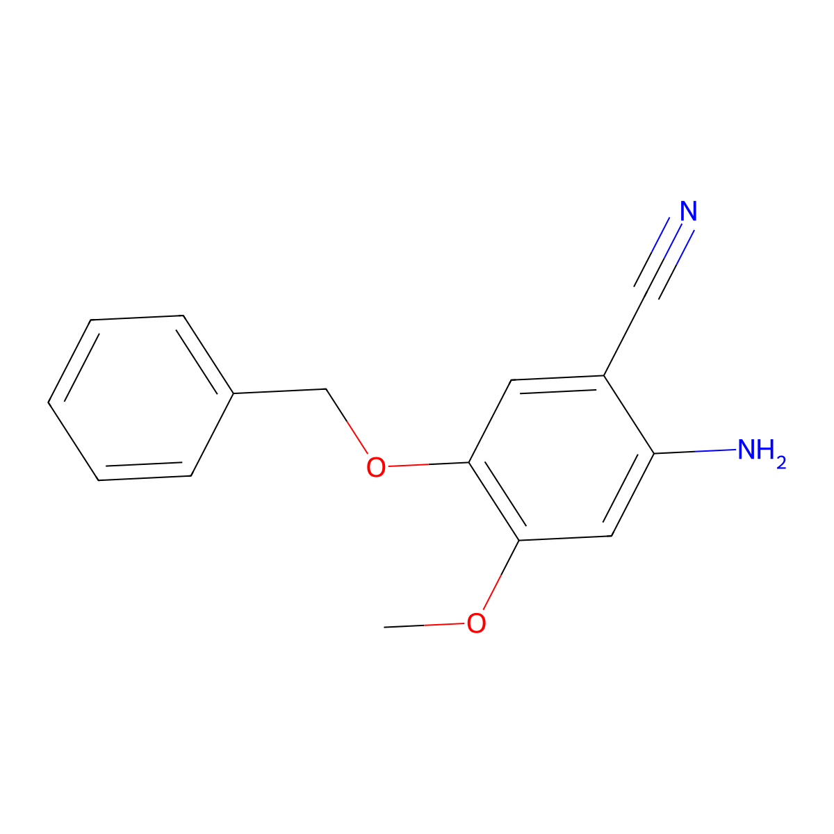 2-Amino-5-(benzyloxy)-4-methoxybenzonitrile molecular structure, CAS 192869-57-1
