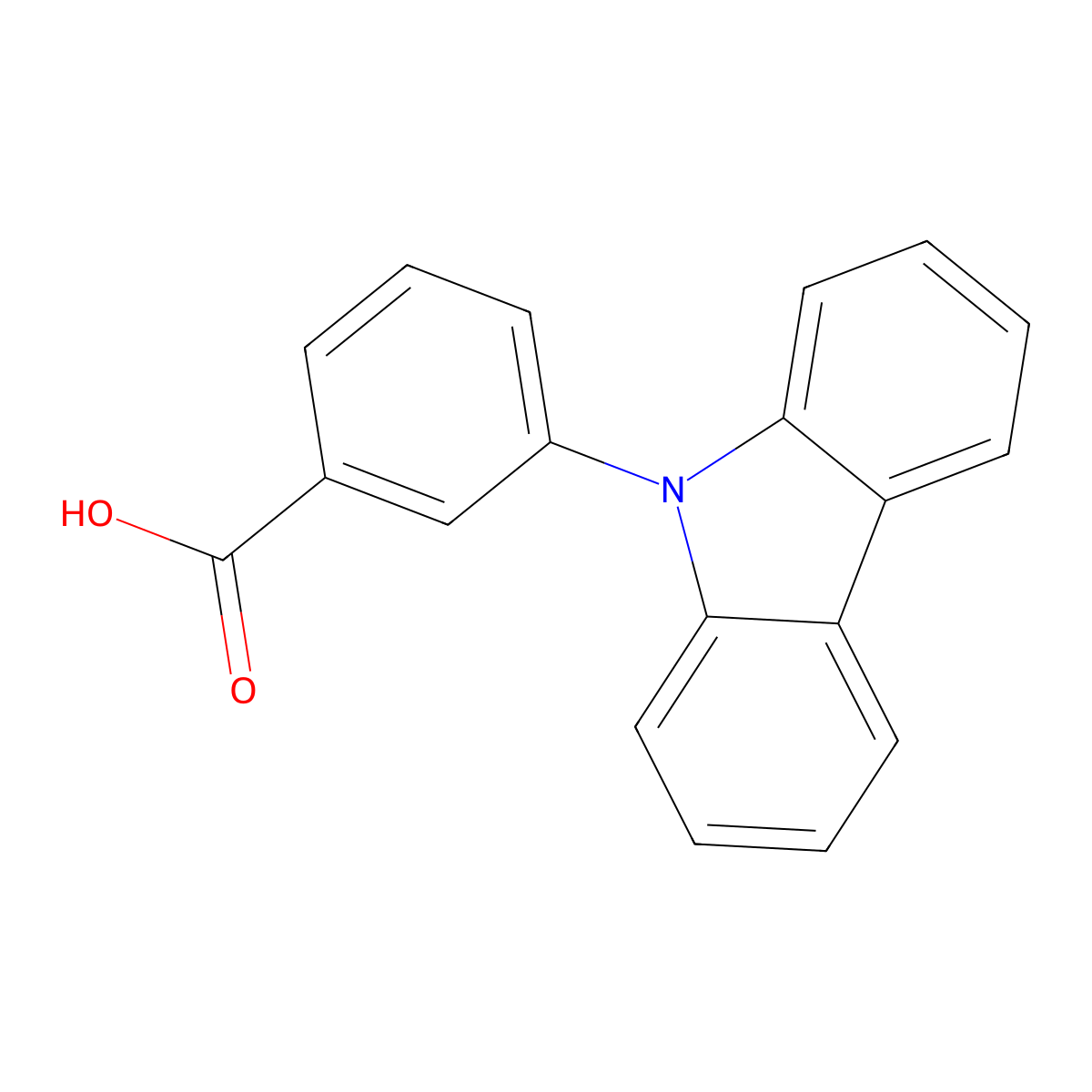 3-(9H-CarbaZol-9-yl)benZoic acid molecular structure, CAS 19287-67-3