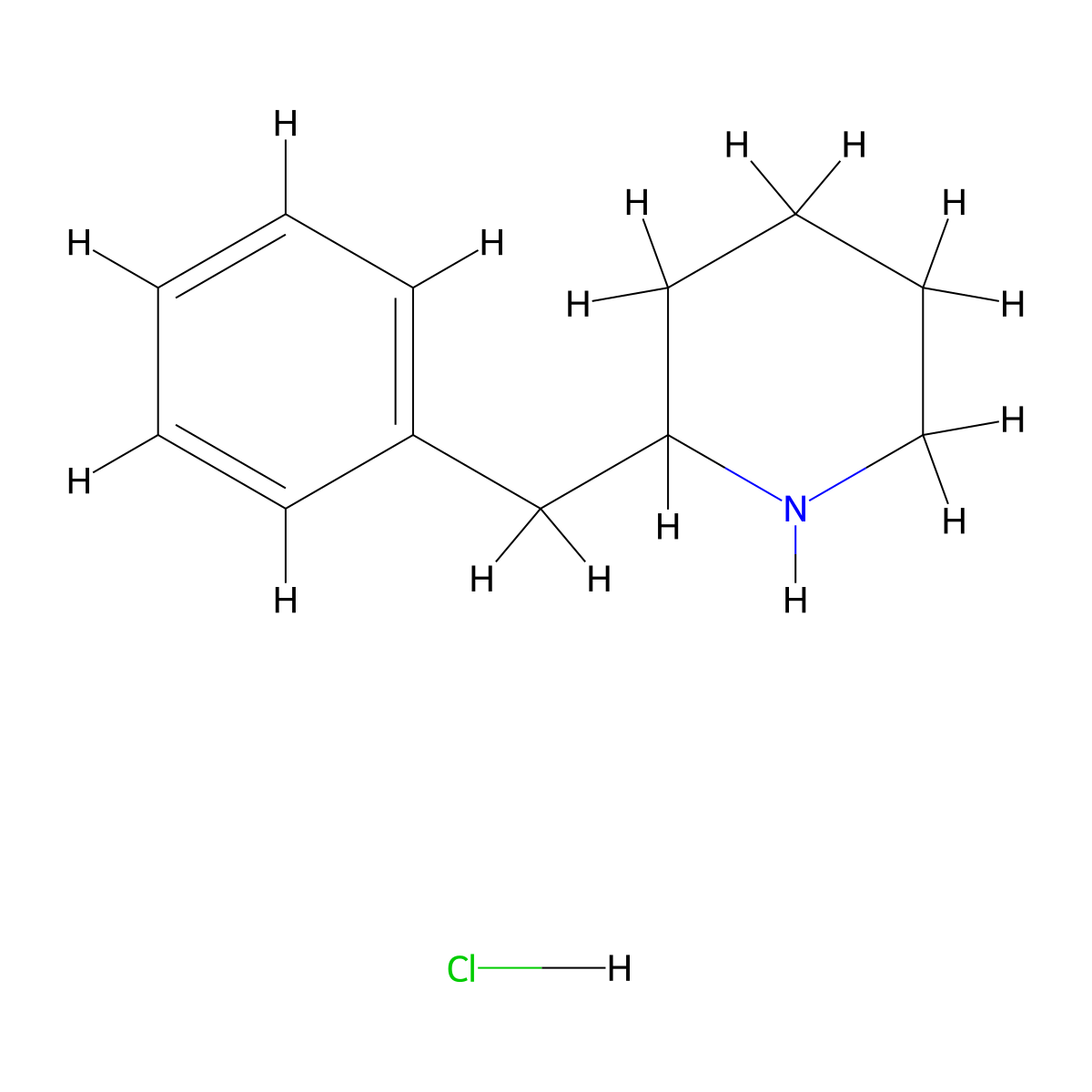 2-Benzylpiperidine hydrochloride molecular structure, CAS 192872-58-5