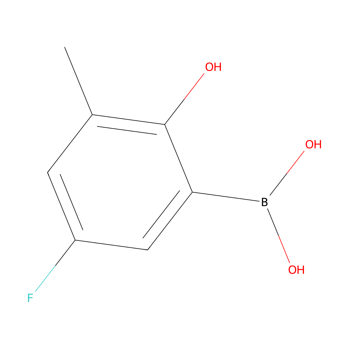 (5-Fluoro-2-hydroxy-3-methylphenyl)boronic acid molecular structure, CAS 1928729-77-4